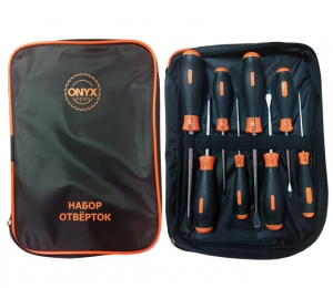 Набор отверток в сумке 8 шт "ONYX" магнит, CrV купить в Санкт-Петербурге