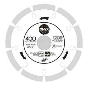 Диск алмазный 400х25,4 сегм. ONYX/бетон купить в Санкт-Петербурге