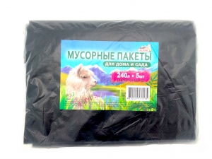 Мешки для мусора ПВД 240лx5 шт "АЛЬПАК" 60 мкм купить в Санкт-Петербурге