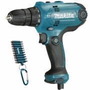 Дрель-шуруповерт MAKITA DF0300X3 (320Вт,реверс,бзп10мм,52/21Нм,0-450/1500об/мин,наборD-65028)