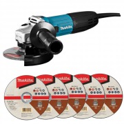 Машина шлифовальная угловая MAKITA GA5030RX9 (720Вт,125мм,пл.пуск,антирестарт,5дисков)