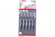 Пилки для лобзика BOSCH T144DP 5шт. (74мм,HCS,дерево5-50мм,ДСП,ДВП) чист.рез/2608633A35