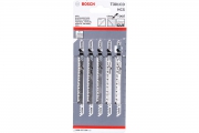 Пилки для лобзика BOSCH T301CD 5шт.(91мм, HCS, дерево 10-65мм, ДСП, ДВП)/2.608.637.590