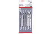 Пилки для лобзика BOSCH T301CD 5шт.(91мм, HCS, дерево 10-65мм, ДСП, ДВП)/2608637590