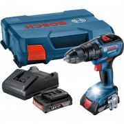 Аккумуляторная ударная дрель-шуруповерт BOSCH GSB 18V-50 (BL-Motor,18В,2*2.0Ач/Li-Ion,50/28Нм,кейс)/06019H5100