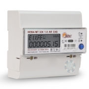 Счетчик электроэнергии НЕВА МТ 324 1.0 AR E4BS 26 трехфазный многотарифный 5(60) класс точности 1.0/2.0 D ЖКИ RS485