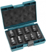 Набор головок ударных MAKITA IMPACT BLACK (1/2",9штук:8,10,13,16,17,18,19,21,24мм,кейс)/E-16564