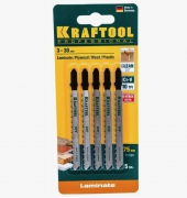 Пилки для лобзика KRAFTOOL Т101BR 5шт. (75мм,CR-V,дерево3-30мм,ДСП) обр.зуб/159516-2.5-S5