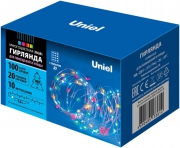 Гирлянда светодиодная, 10м. 100 светодиодов. Разноцветный свет. Провод ULD-S1000-100/DTA MULTI IP20