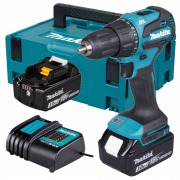 Аккумуляторная ударная дрель-шуруповерт MAKITA DHP490SFJ (BL-Motor,18B,2*3.0Ач/Li-Ion,50/27Нм,кейс) **