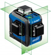 Нивелир лазерный ЗУБР КРЕСТ 3D /34909/ (GreenBeam,20/70м,точность&tilde;0.3мм/м,3хАА/бл.питания)