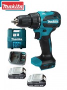 Аккумуляторная дрель-шуруповерт MAKITA DDF490WVE (BL-Motor,18B,2*2.0Ач/LXT Basic,50/27Нм,кейс)