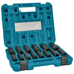 Набор головок ударных удлиненных MAKITA IMPACT BLACK (1/2",14шт,кейс)/E-16586