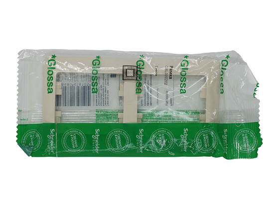 Рамка двухместная Schneider Electric Glossa бежевая (GSL000202) **: фото 2