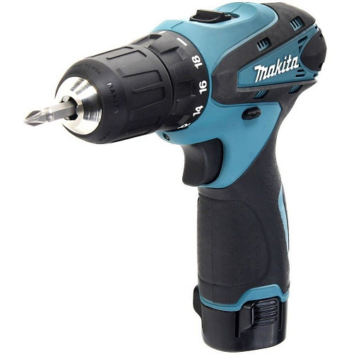 Аккумуляторная дрель-шуруповерт MAKITA DF330DWE (10.8В,2*1.3Ач/Li-Ion,10мм,24Нм,кейс): фото 1