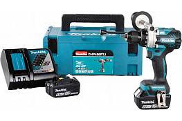 Аккумуляторная ударная дрель-шуруповерт MAKITA DHP486RTJ (BL-Motor,18B,2*5.0Ач/Li-Ion,130Нм,кейс)
