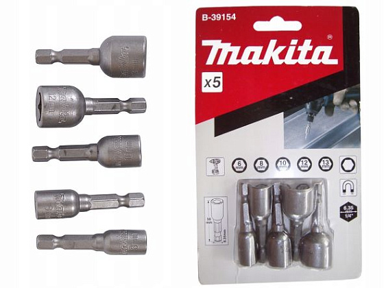 Набор головок торцевых магнитных MAKITA (хвост.1/4