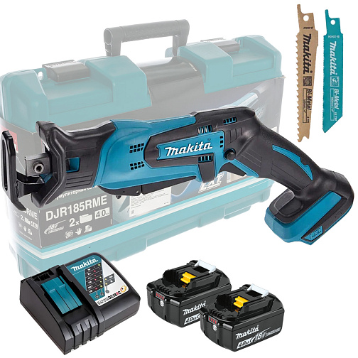 Пила сабельная аккумуляторная MAKITA DJR185RME (18В,2*4.0Ач/LXT,кейс+полотна) **: фото 1