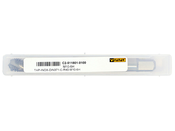 Метчик маш/руч М10х1,5 осн. по нержавеющей стали глухой R40 6H HSSE INOX DIN-371-C F-R (C2-511801-0100): фото 4