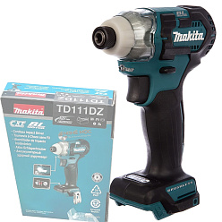 Шуруповерт аккумуляторный ударный MAKITA TD111DZ (BL-Motor,12В/CXT,1/4",135Нм,без акк.и з/у)