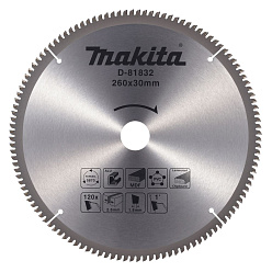 Диск пильный по алюминию/дереву/пластику 260x30x2.6/1.8x120T MAKITA/D-81832