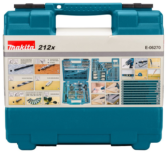 Набор инструмента MAKITA Basic (212предметов:сверла,биты,головки,инструменты,кейс)/E-06270: фото 5