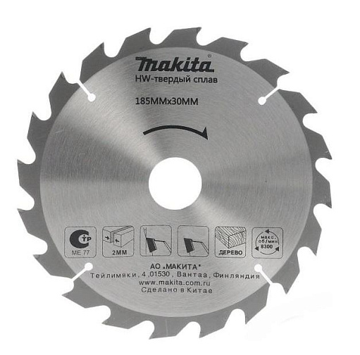 Диск пильный по дереву 185*30/20*2.0 24Т MAKITA STANDARD/D-51437: фото 1