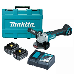 Машина шлифовальная угловая аккумуляторная MAKITA DGA504RTE (BL-Motor,18В,2*5.0Ач/LXT,125мм,кейс) **