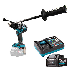 Аккумуляторная ударная дрель-шуруповерт MAKITA HP001GM101 (BL-Motor,40B,13мм,1*4.0Ач/XGT,140Нм) **
