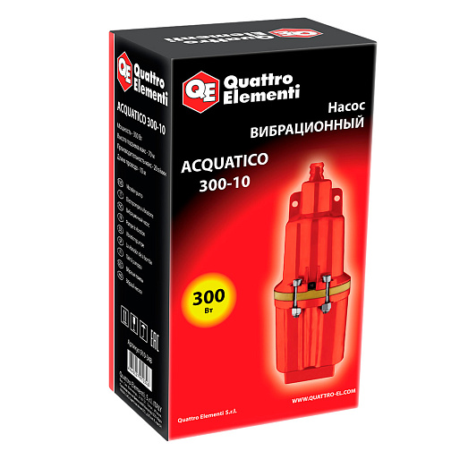 Насос вибрационный QUATTRO ELEMENTI ACQUATICO 300-10 (300Вт,верх.забор,1200л/ч,H=70м,D-100мм)/910-348: фото 2