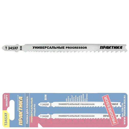 Пилки для лобзика ПРАКТИКА T345XF шт. (135мм,BIM,универсал)/038-739 **: фото 1
