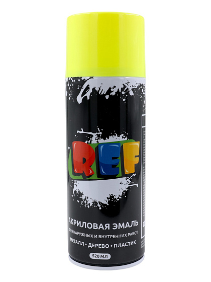 Краска эмаль аэрозольная ФЛУОРЕСЦЕНТНАЯ ЖЕЛТАЯ (REF) 520мл. № 1005: фото 1