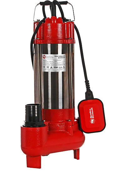 Насос погружной дренажный фекальный QUATTRO ELEMENTI SEWAGE 1200F Ci (1200Вт,367л/мин,H=16м,чугун+нерж)/910-171: фото 2