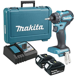 Аккумуляторная дрель-шуруповерт MAKITA DDF083RFE (BL-Motor,18В,2х3Ач/LXT,1/4",40Нм,кейс) **
