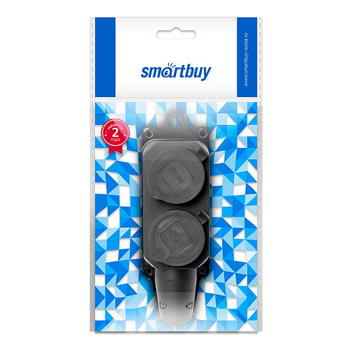Розетка 2-местная каучуковая с крышками, с з/к, 16А IP44, Smartbuy: фото 4