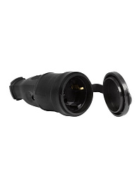 Розетка резиновая переносная 1- мест. с з/к 16А с крышкой .IP44 SBE-16-S07