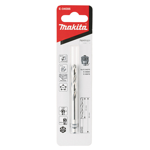 Сверло направляющее для HSS-Co-Bi-Metal-коронок MAKITA Ezychange (HSS-G,1/4
