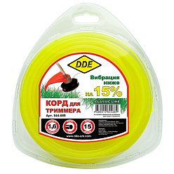 Леска триммерная DDE "Classic Line" (1.6мм,желтый/круглая,15м)/644-689