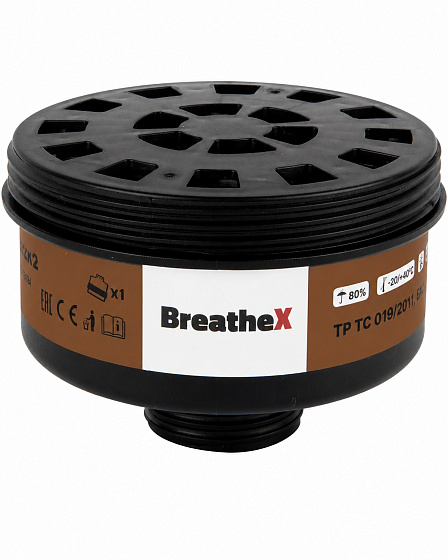 Фильтр противогазовый 4010 BreatheX А2, от органических газов и паров на резьбе 40мм: фото 1