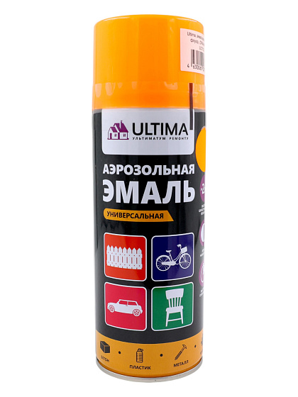 Краска эмаль аэрозольная ОРАНЖЕВАЯ глянцевая (ULTIMA ) 520 мл. RAL 2004: фото 1