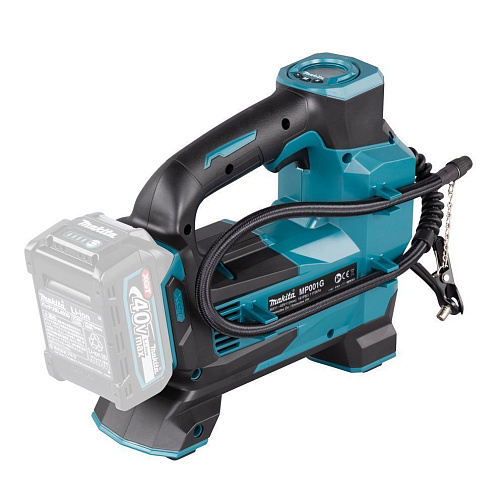 Компрессор автомобильный аккумуляторный MAKITA MP001GZ (40В/XGT,11.1бар,24/12/7л/мин,4насадки): фото 2