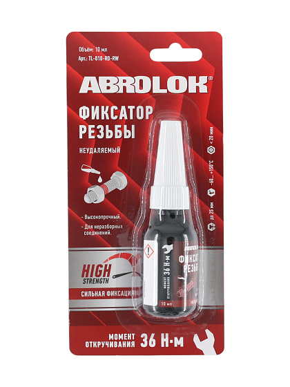 Фиксатор резьбы КРАСНЫЙ ABRO (неудаляемый) 10 мл TL-010-RD-RW: фото 2