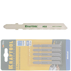 Пилки для лобзика KRAFTOOL Т118A 5шт. (50мм,HSS,нержавейка,металл1-3мм)/159551-1.2-S5 (Германия)