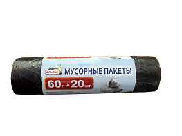 Мешки для мусора 60лx20 шт, чёрные "АЛЬПАК"