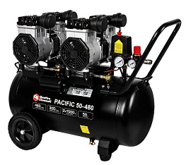 Компрессор QUATTRO ELEMENTI PACIFIC 50-480 (3000Вт,480л/м,безмасляный,8атм,50л)/915-366 **