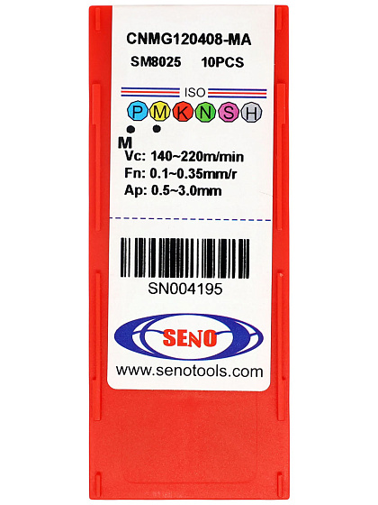 Пластина CNMG 120408 - MA SM8025 получистовая по стали/нержавеющей стали SENO: фото 3