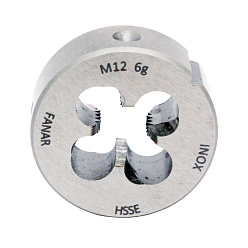 Плашка М12х1,75 осн. по нержавеющей стали 6g HSSE INOX DIN-22568 F-R (N2-188001-0120)