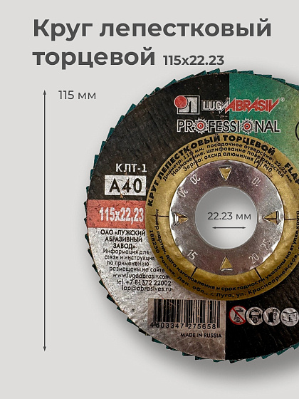 Круг лепестковый торцевой 115х22 14А Р 40(40): фото 2