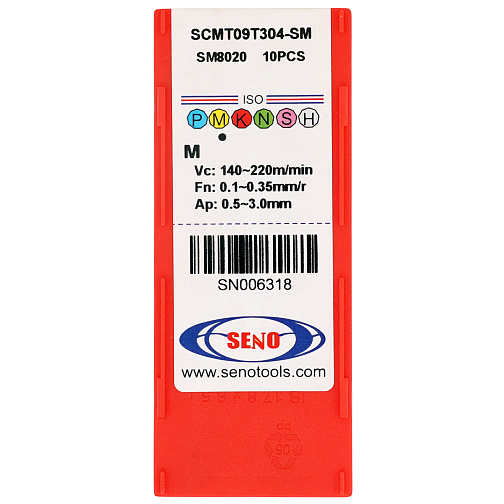 Пластина SCMT 09T304 - SM SM8020 получистовая по нержавеющей стали SENO: фото 4