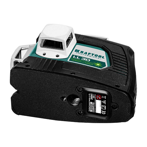 Нивелир лазерный KRAFTOOL LL 3D (GreenBeam,20/70м,±0.2мм,4хAA+USB)/34641: фото 3